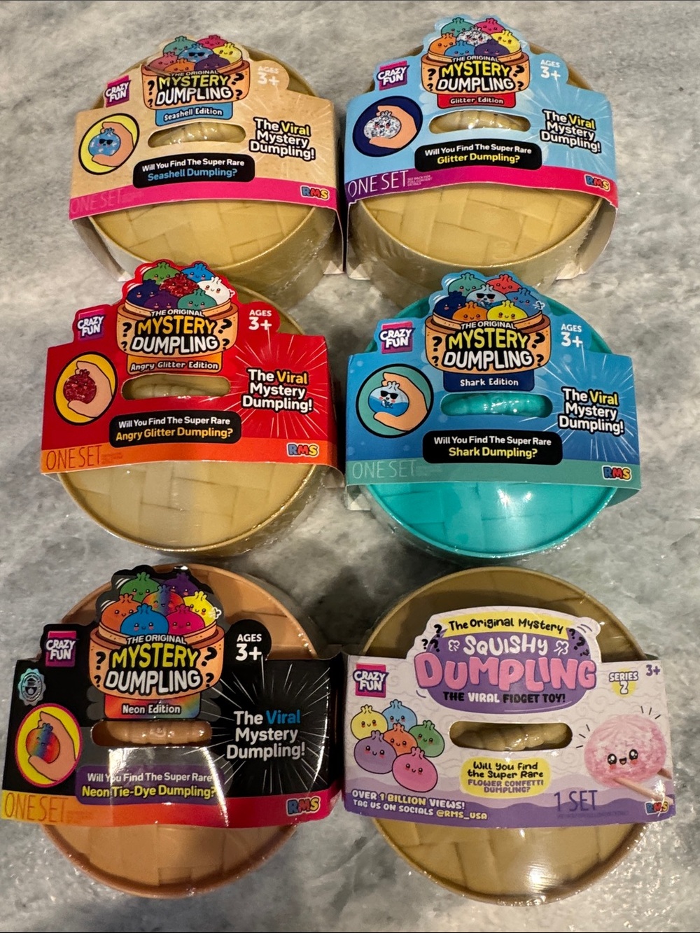 Mystery Dumpling Squishy Fidget Toy - Assorted Blue, Red, Gold, Teal, Purple